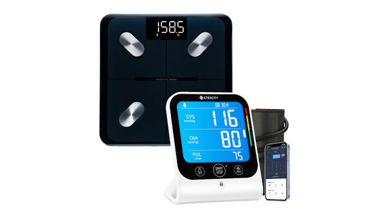 Etekcity Smart Fitness Scale w/ App Connectivity & Blood Pressure Monitor Bundle - Black