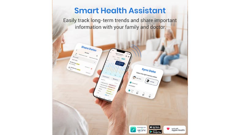 Etekcity Smart Fitness Scale w/ App Connectivity, Wi-Fi Connectivity & Blood Pressure Monitor Bundle - Black