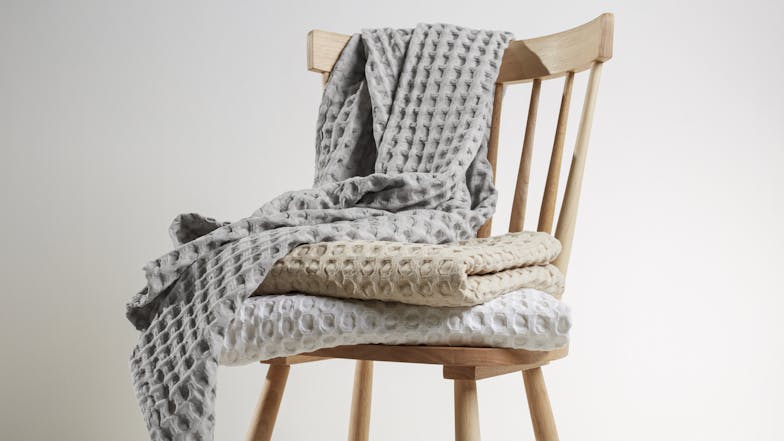 Cape Waffle Grey Throw by L'Avenue