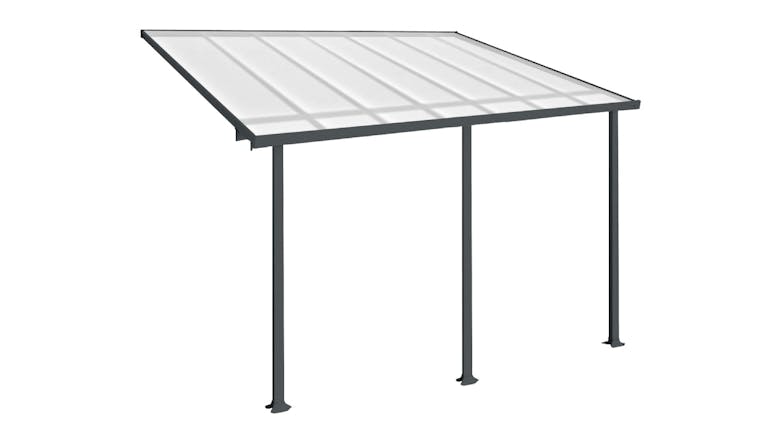 TSB Living Aluminium Patio Canopy 4.3 x 2.5 x 2m - Grey