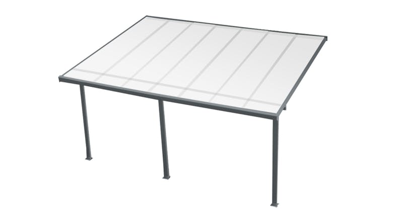 TSB Living Aluminium Patio Canopy 4.3 x 2.5 x 2m - Grey