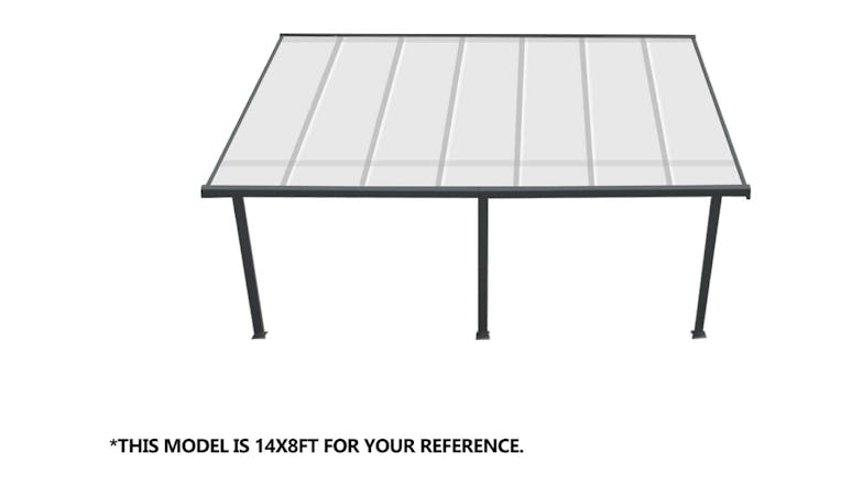 TSB Living Aluminium Patio Canopy 4.3 x 2.5 x 2m - Grey