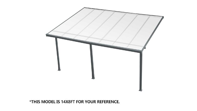 TSB Living Aluminium Patio Canopy 4.3 x 2.5 x 2m - Grey