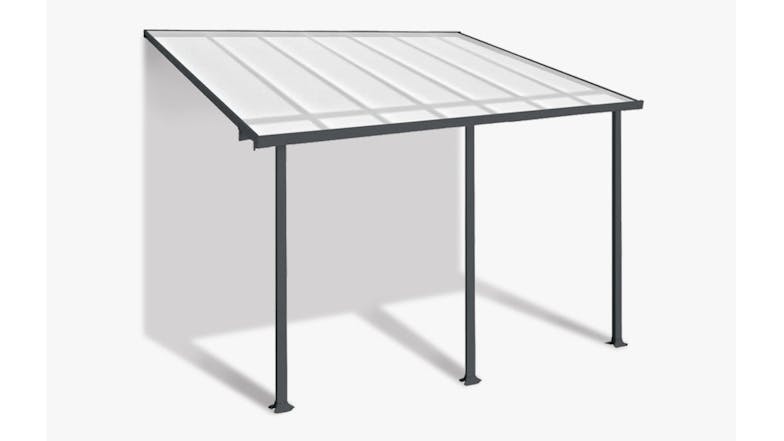 TSB Living Aluminium Patio Canopy 4.3 x 2.5 x 2m - Grey