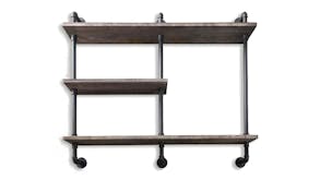 TSB Living 3 Tier Double Wide Industrial Pipe Shelf