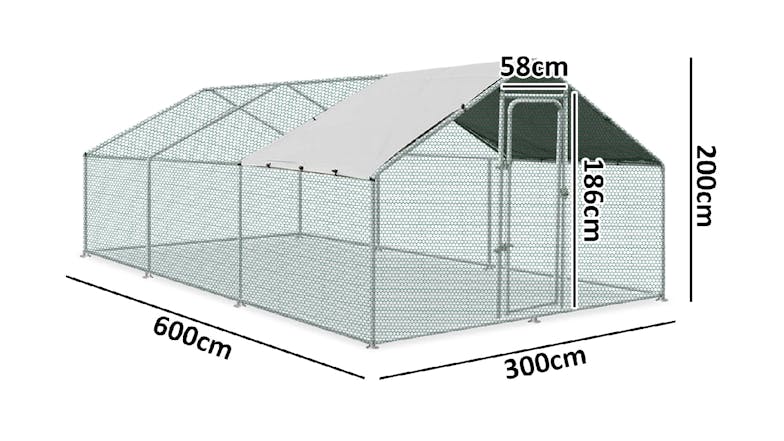 TSB Living Outdoor Chicken Run 3 x 6 x 1.95m