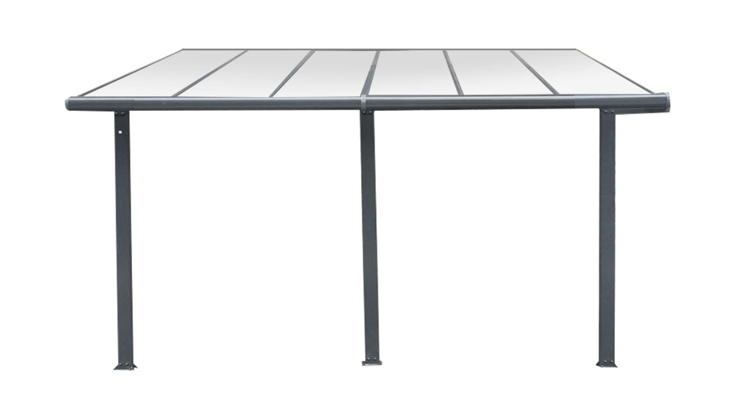 TSB Living Aluminium Patio Canopy 3.7 x 2.5 x 2m Grey Harvey Norman