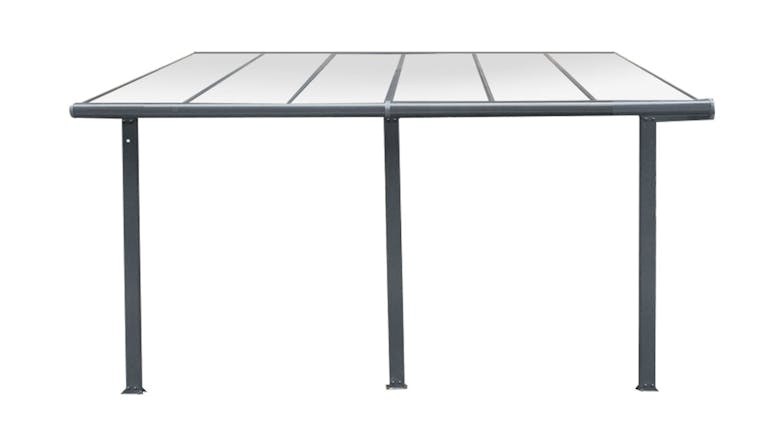 TSB Living Aluminium Patio Canopy 3.7 x 2.5 x 2m - Grey