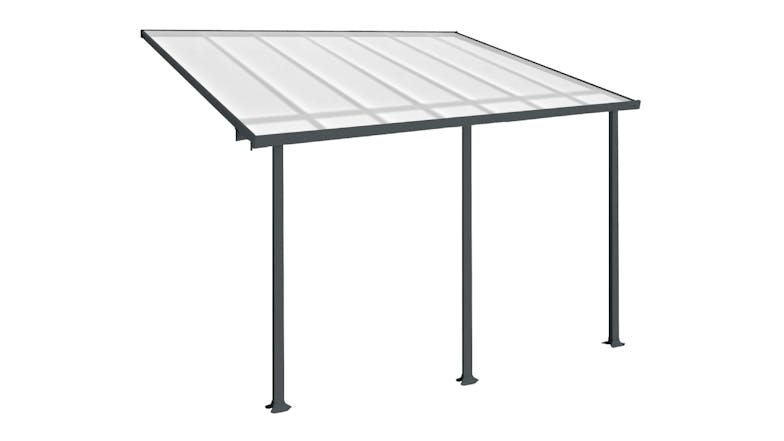 TSB Living Aluminium Patio Canopy 3.7 x 2.5 x 2m - Grey