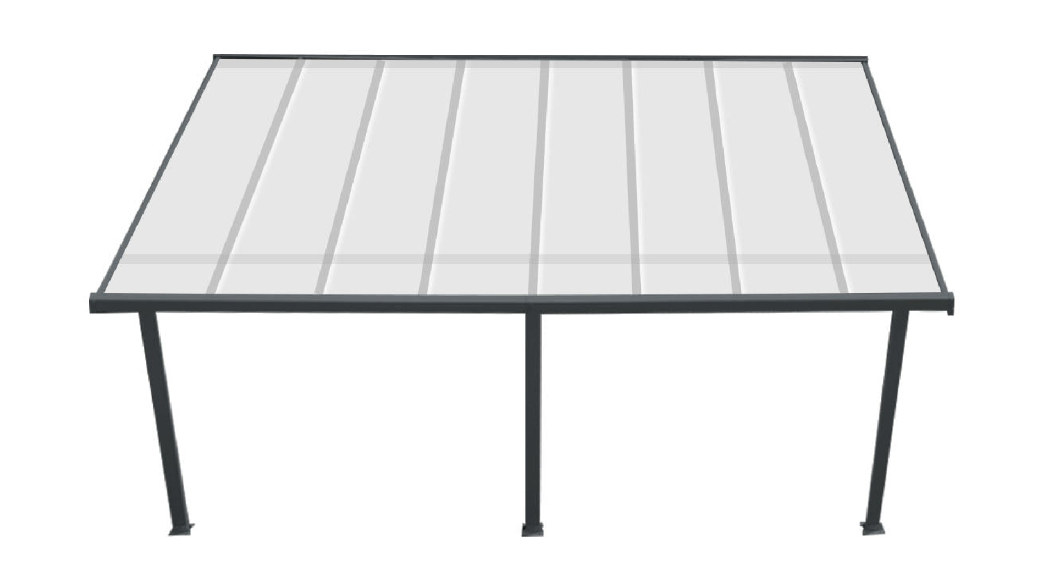 TSB Living Aluminium Patio Canopy 4.9 x 3 x 2m - Grey