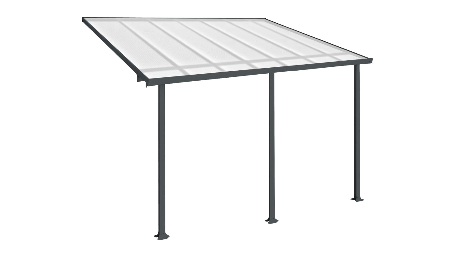 TSB Living Aluminium Patio Canopy 4.9 x 3 x 2m - Grey