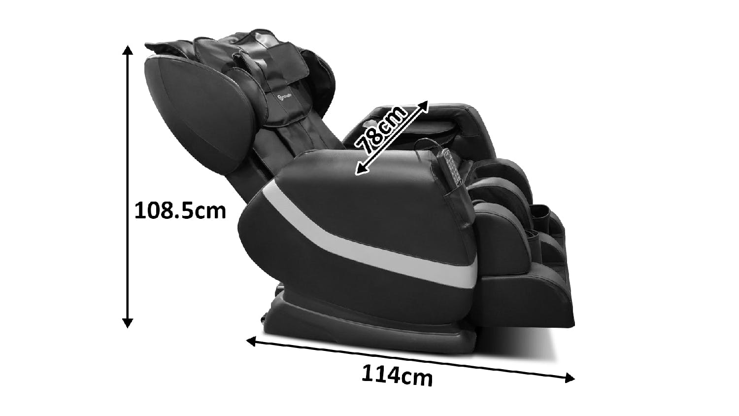 TSB Living Full-Body Massage Chair with Leg Warmer, Transport Wheels - Black
