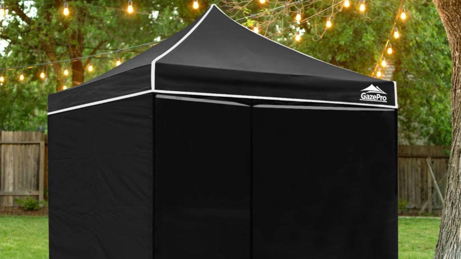 GazePro Silver Lined Pop-Up Gazebo 3 x 3m with Full Wall Kit - Black