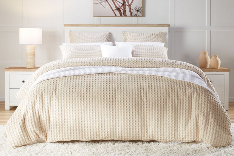 Cape Waffle Natural European Pillowcase by L'Avenue