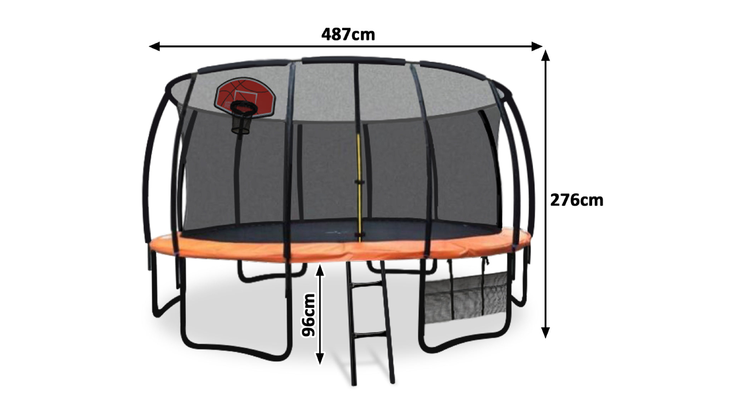 TSB Living Arc Trampoline 4.8m with Basketball Hoop