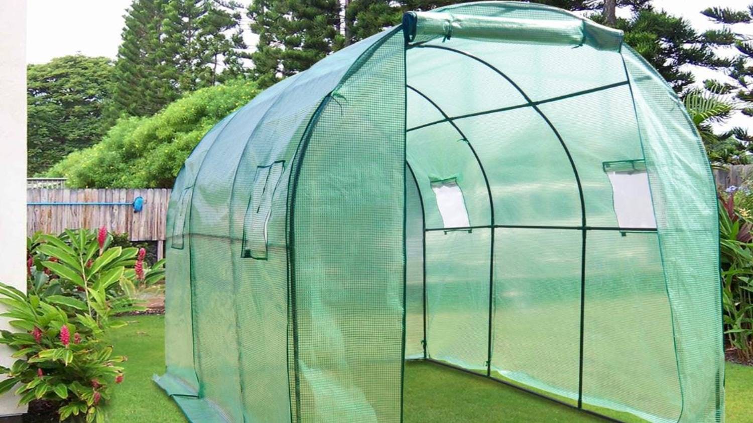 TSB Living Walk-In PE Greenhouse 3 x 2 x 2m - Green