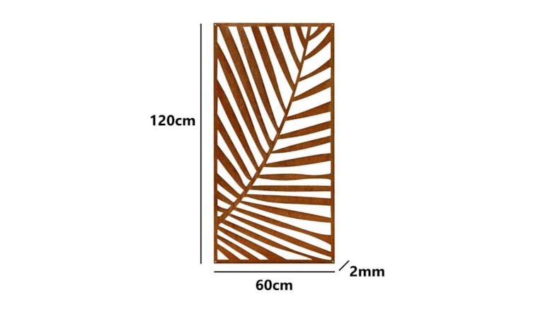 TSB Living Corten Outdoor Steel Privacy Screen - Fern Frond (Rust)