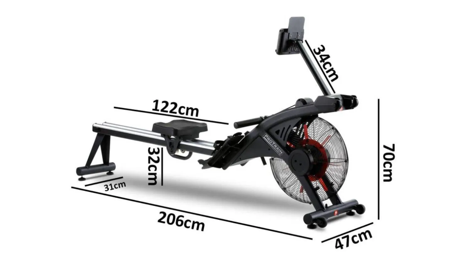 PROTRAIN Magnet + Air Resistance Rowing Machine - Black | Harvey Norman ...