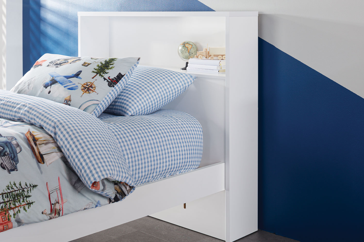 Hero King Single Storage Headboard - White