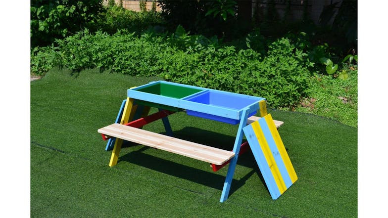 TSB Living Children's Wooden Picnic Bench with Built-In Basin