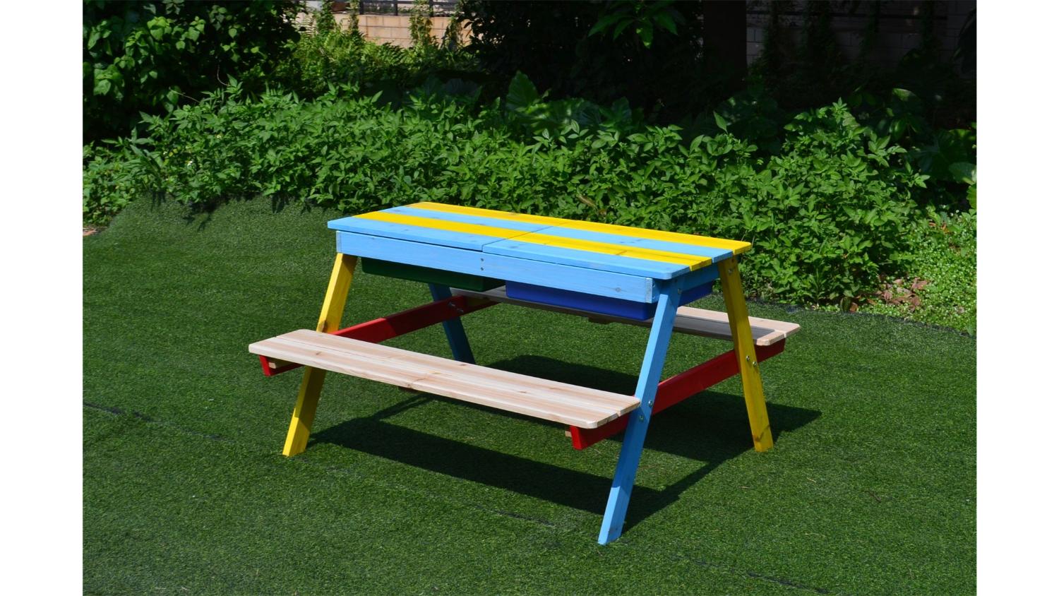 TSB Living Children S Wooden Picnic Bench With Built In Basin Harvey   PR2753 7 