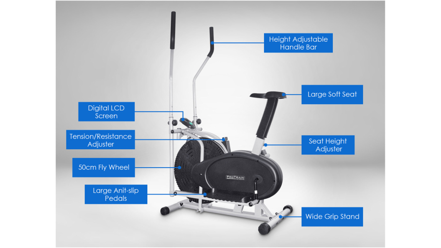 PROTRAIN Elliptical Trainer with Saddle Harvey Norman New Zealand