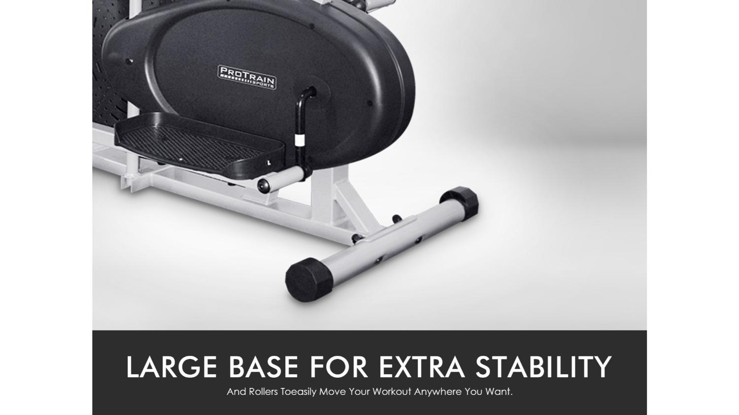 PROTRAIN Elliptical Trainer with Saddle, Dumbbells Harvey Norman New