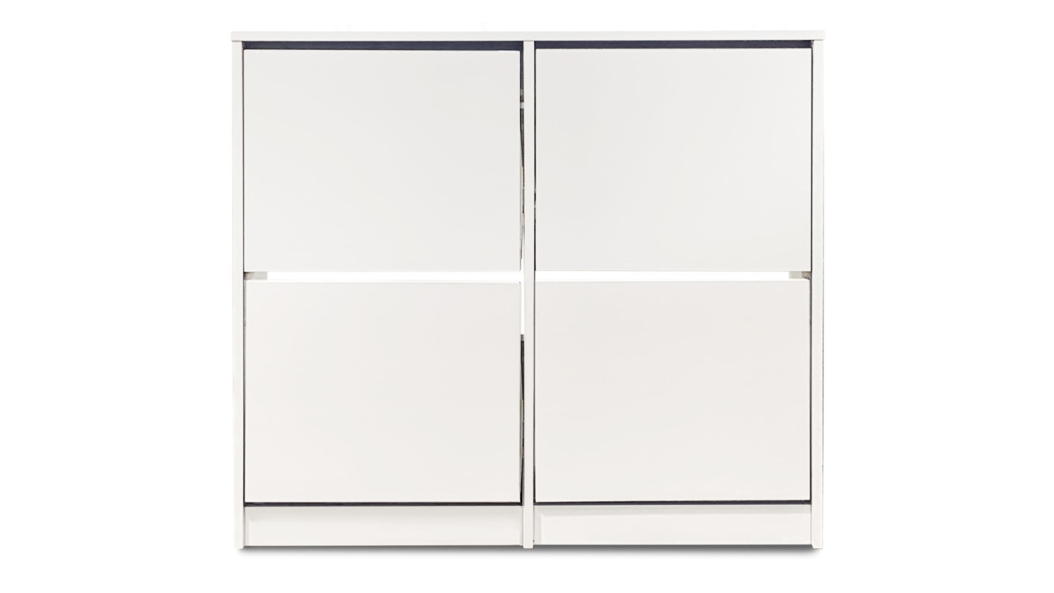 TSB Living "Enkel" 4-Drawer Square Shoe Cabinet - White