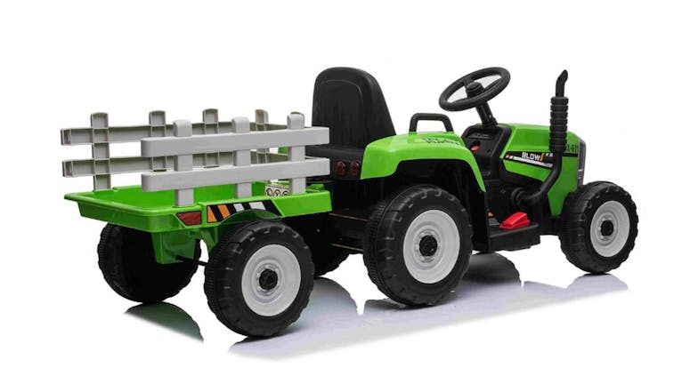 TSB Living Ride On Car - Green Tractor with Trailer