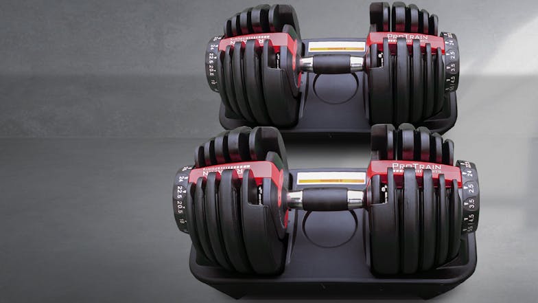 PROTRAIN Adjustable Dumbbell 2.5 - 24kg 2pcs. - Black/Red