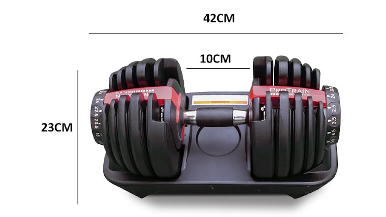 PROTRAIN Adjustable Dumbbell 2.5 - 24kg 2pcs. - Black/Red