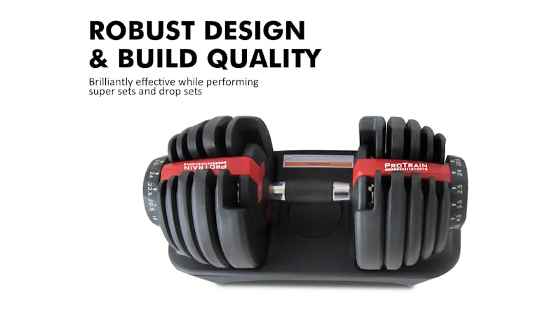 PROTRAIN Adjustable Dumbbell 2.5 - 24kg 2pcs. - Black/Red