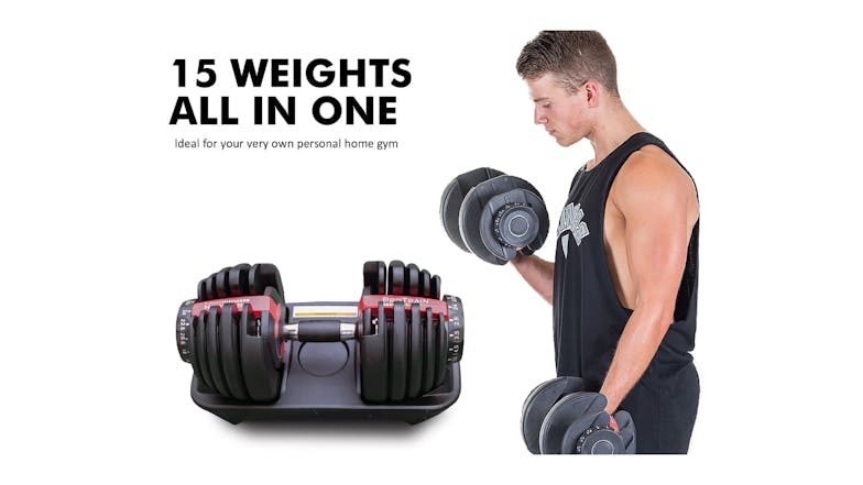 PROTRAIN Adjustable Dumbbell 2.5 - 24kg 2pcs. - Black/Red