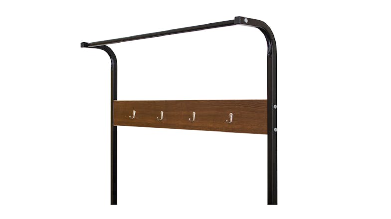 TSB Living Metal Frame Coatrack with Storage Shelves, Hooks