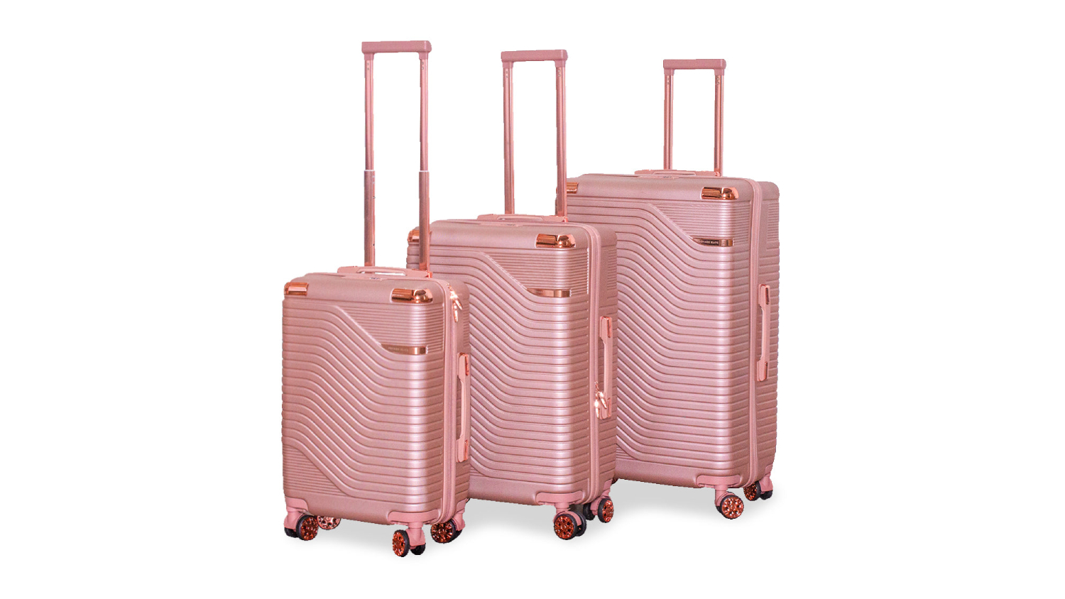 TSB Living Voyage Elite Luggage Case Set 3pcs. Rose Gold Harvey