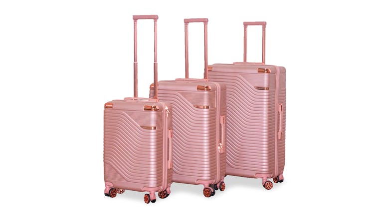 TSB Living Voyage Elite Luggage Case Set 3pcs. - Rose Gold