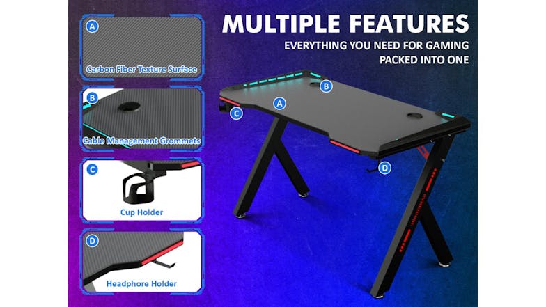 TSB Living Gaming Desk with RGB Light Effects