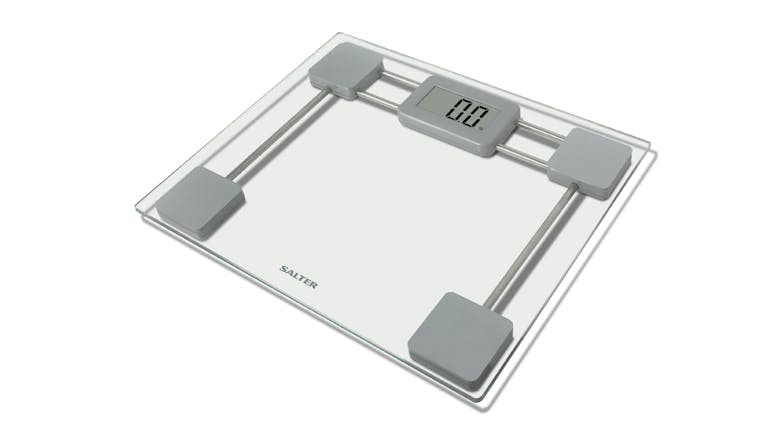 Salter Electronic Tempered Glass Bathroom Scales with LCD Display - Transparent