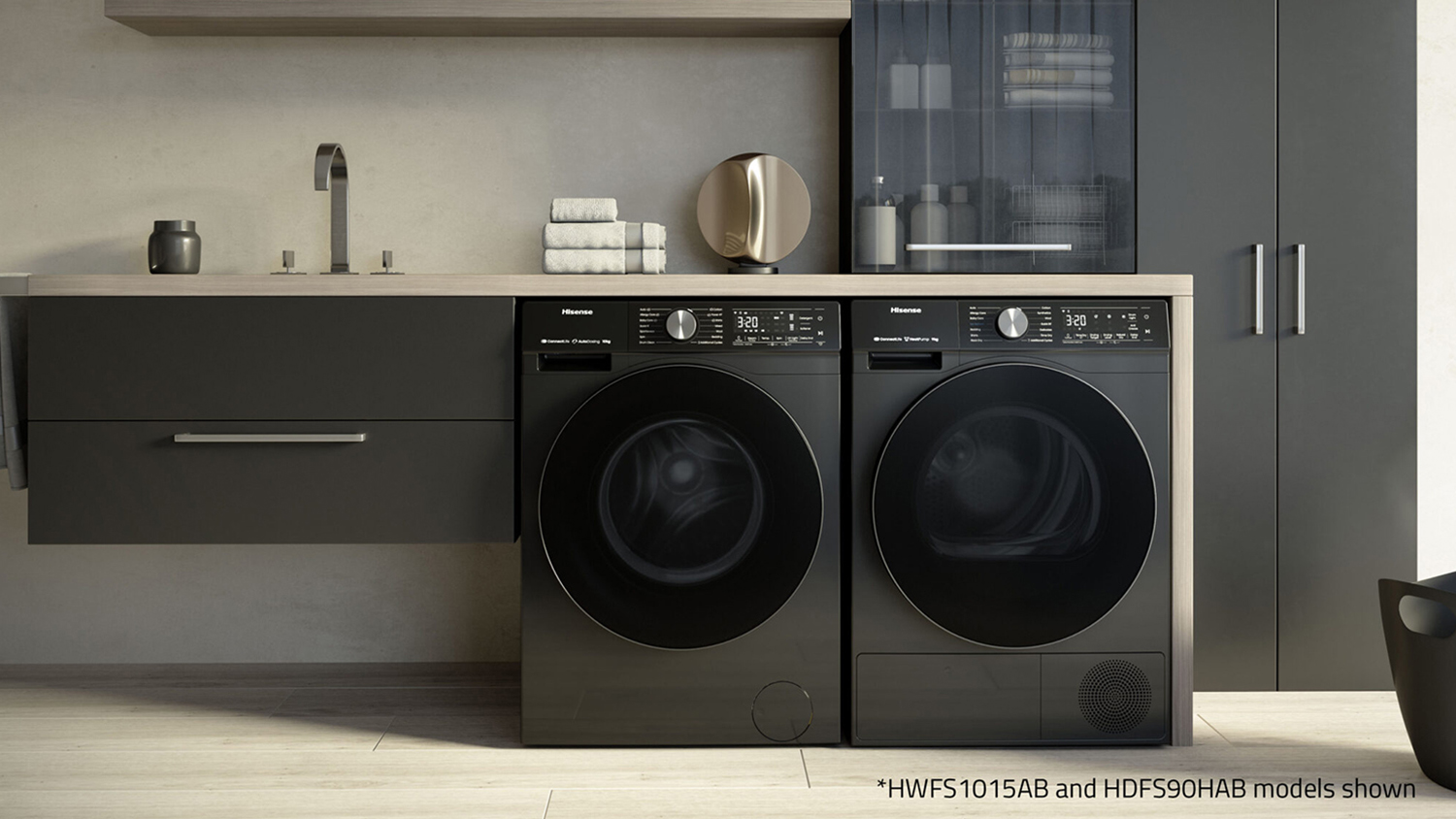 Hisense 10kg 13 Program Front Loading Washing Machine - Black (Series 7/HWFS1015AB)