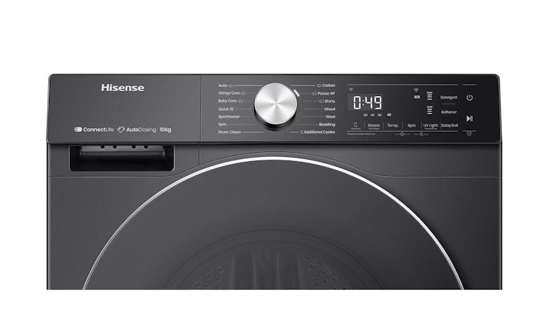 Hisense 10kg 13 Program Front Loading Washing Machine - Black (Series 7/HWFS1015AB)