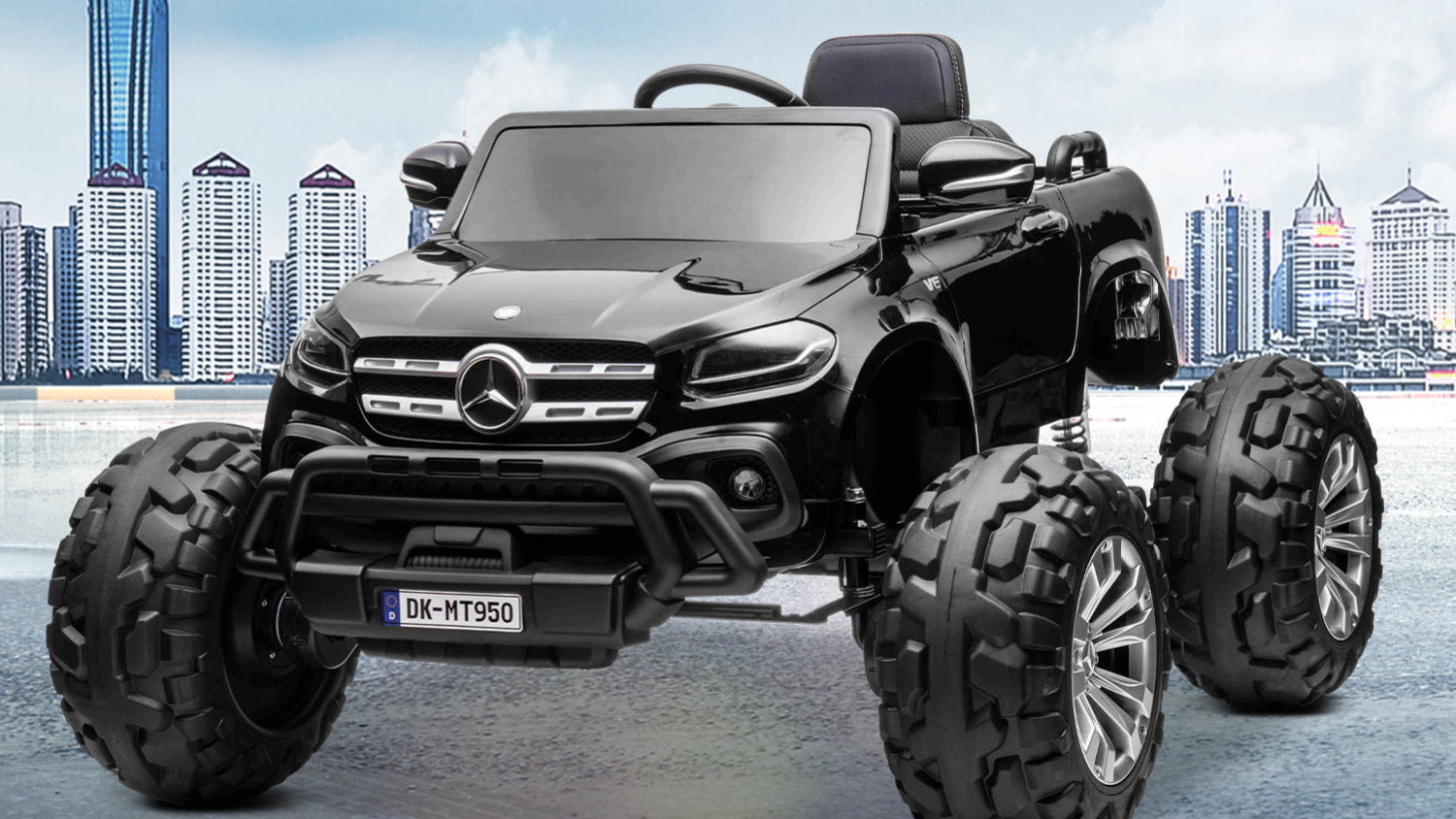TSB Living Ride On Car - Black Mercedes-Benz Monster Truck