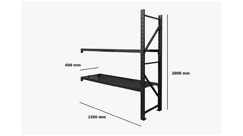 TSB Living 4 Tier Longspan Shelving Unit 2m - Black