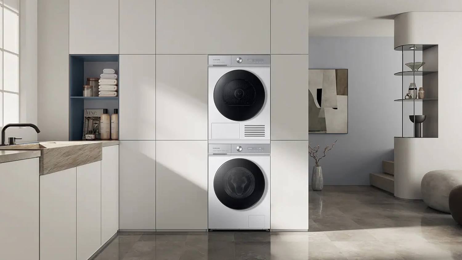 Samsung Stacking Kit for Front Loading Washing Machine & Dryer - White (Bespoke/SKK-SRW/SA)