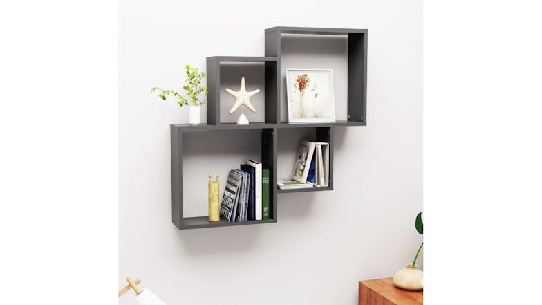 NNEVL Wall Shelves Cubes 80 x 15 x 78.5cm - Grey