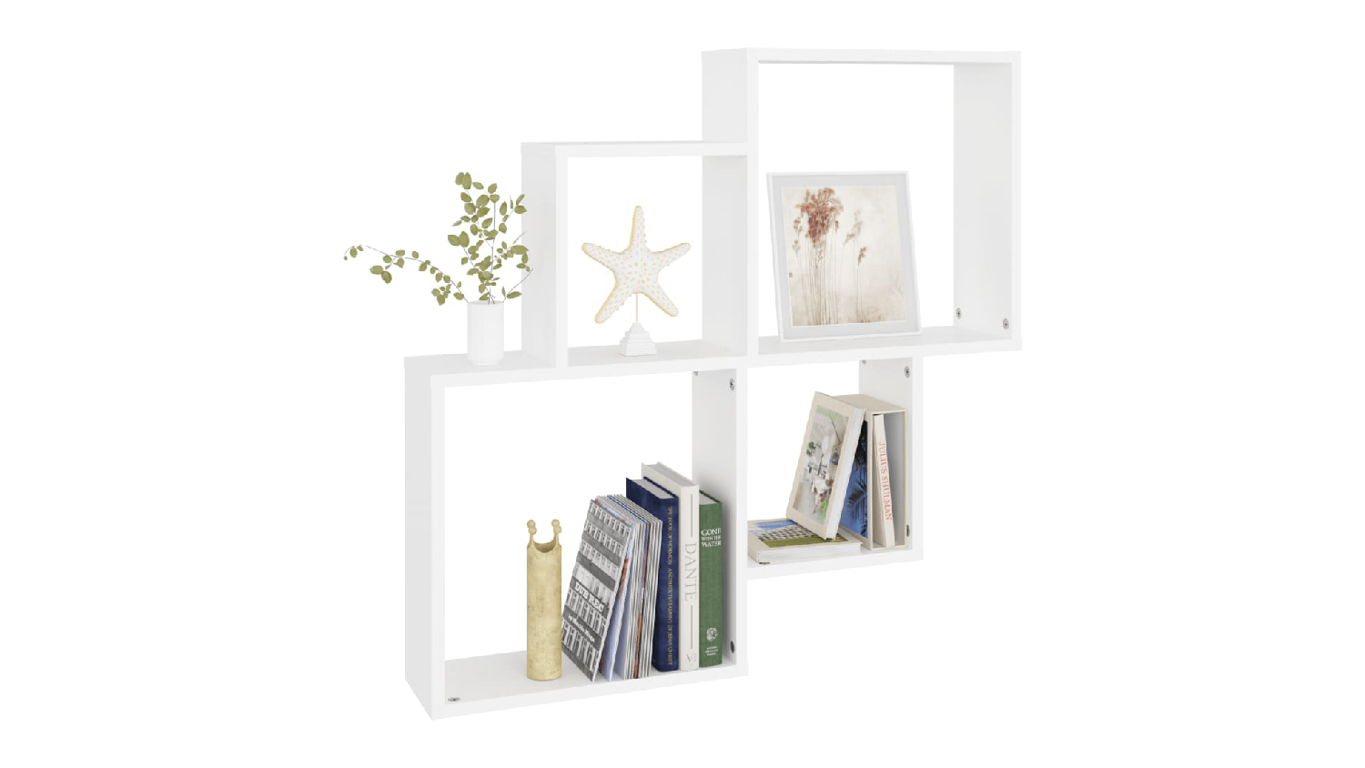 NNEVL Cube Wall Shelves 80 x 15 x 78.5cm - White