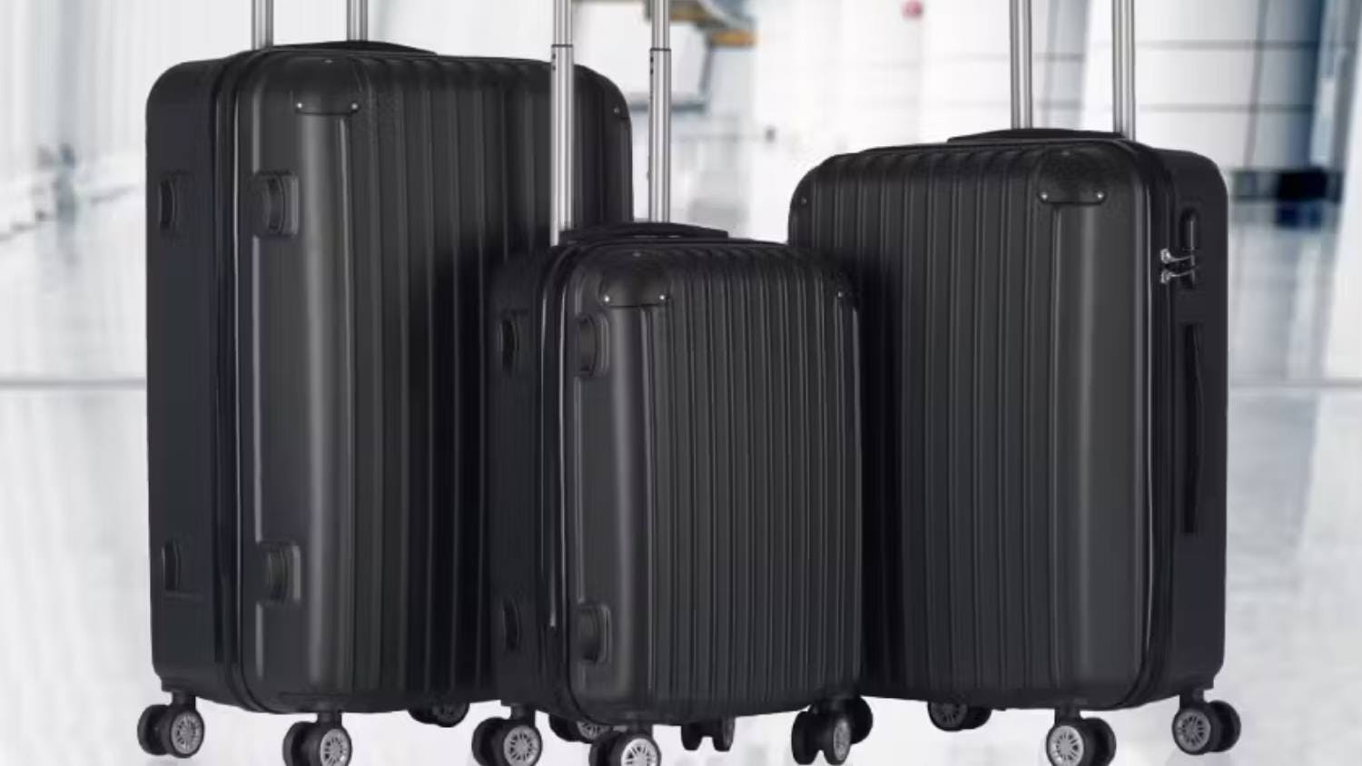 Milano Slim Premium Luggage Set 3pcs. - Black