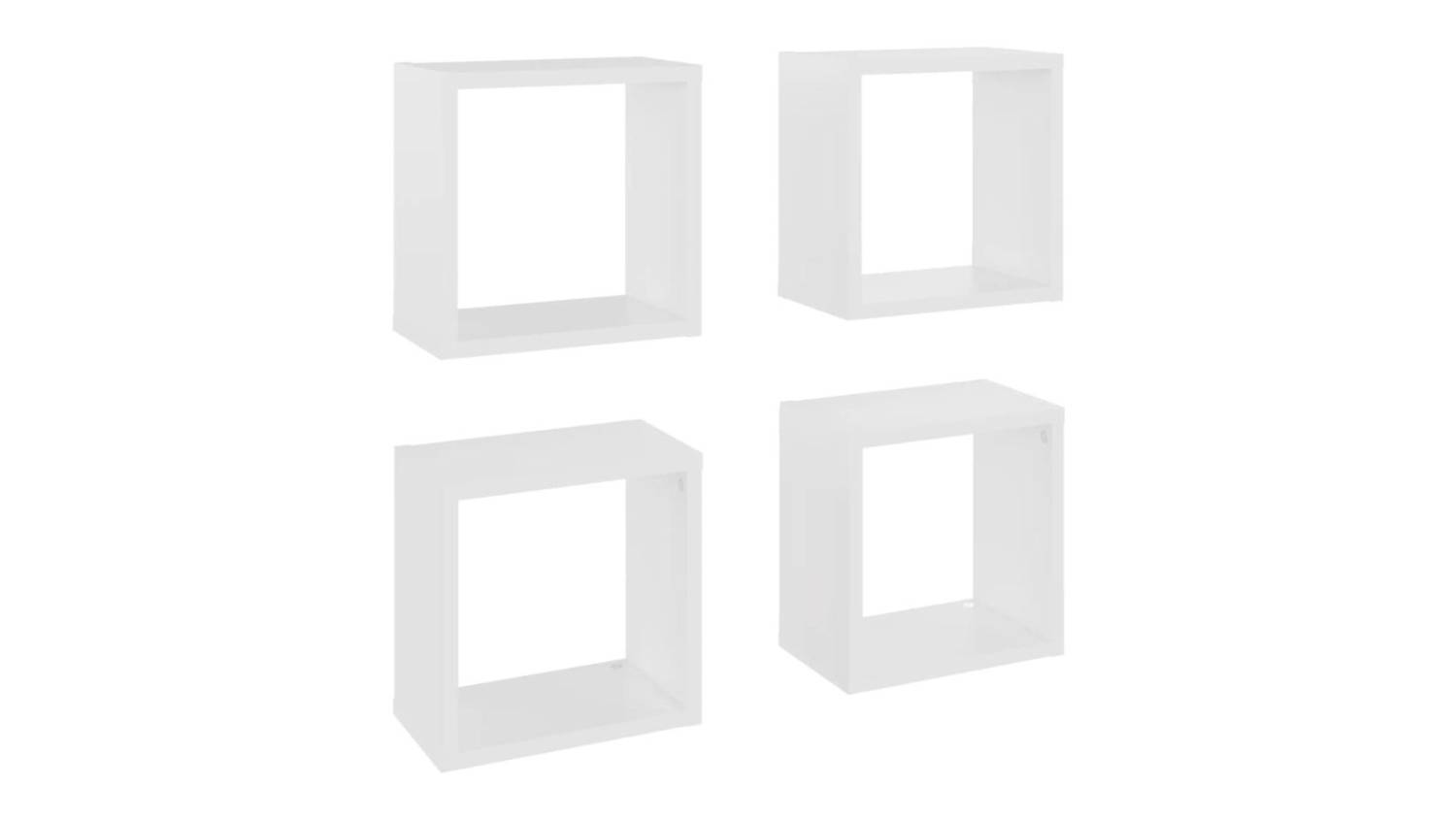 NNEVL Wall Shelves Floating Rectangle 4pcs. 26 x 15 x 26cm - White