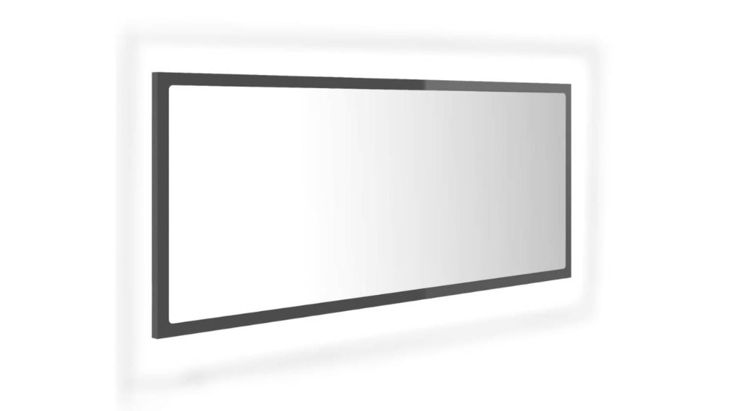 NNEVL LED Backlit Bathroom Mirror 100 x 8.5 x 37cm - Gloss Grey