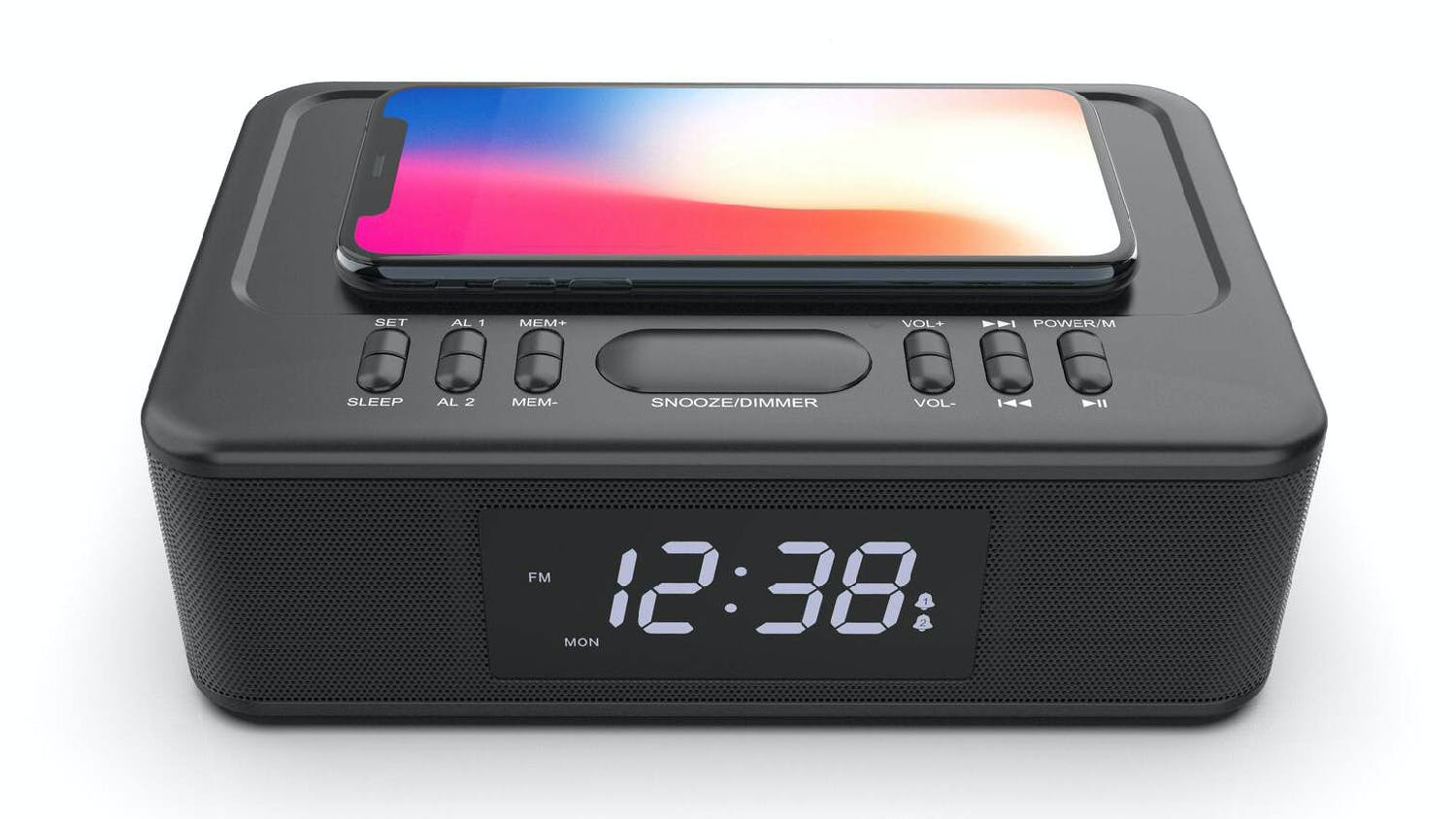Lenoxx FM Radio Alarm Clock with Wireless Charging, Bluetooth Harvey Norman New Zealand