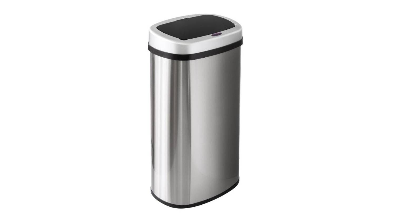 Dual Compartment Smart Sensor Rubbish Bin with Deodorant Compartment 60L - Silver